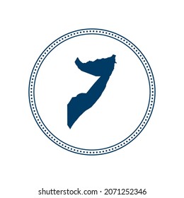Abstract blue circle dot stamp vector map of Somalia