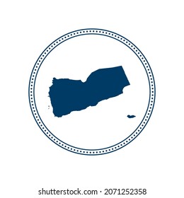 Abstract blue circle dot stamp vector map of Yemen