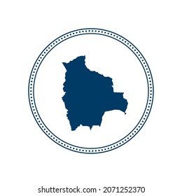 Abstract blue circle dot stamp vector map of Bolivia