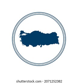 Abstract blue circle dot stamp vector map of Turkey