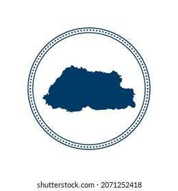 Abstract blue circle dot stamp vector map of Bhutan