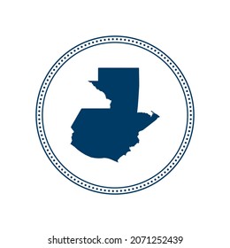 Abstract blue circle dot stamp vector map of Guatemala