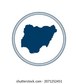 Abstract blue circle dot stamp vector map of Nigeria