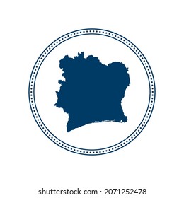 Resumen del mapa del vector del estampado de punto en círculo azul de Costa de Marfil