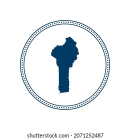 Resumen del mapa del vector del estampado de punto en círculo azul de Benín