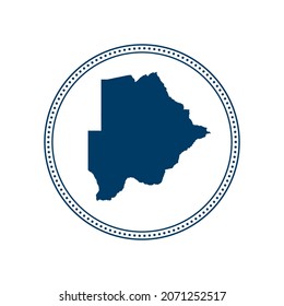 Abstract blue circle dot stamp vector map of Botswana