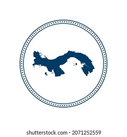Abstract blue circle dot stamp vector map of Panama