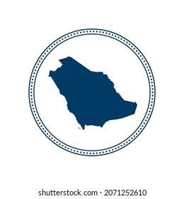 Abstract blue circle dot stamp vector map of Saudi Arabia