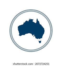 Abstract blue circle dot stamp vector map of Australia