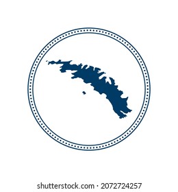 Abstract blue circle dot stamp vector map of South Georgia