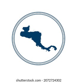 Abstract blue circle dot stamp vector map of Central America