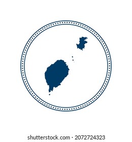 Abstract blue circle dot stamp vector map of Sao Tome