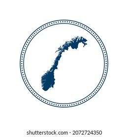 Abstract blue circle dot stamp vector map of Norway