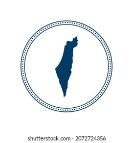 Abstract blue circle dot stamp vector map of Israel