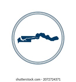 Abstract blue circle dot stamp vector map of Gambia