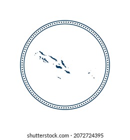 Abstract blue circle dot stamp vector map of Solomon Island