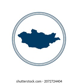 Resumen del mapa del vector del estampado del círculo azul de Mongolia