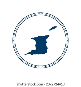Abstract blue circle dot stamp vector map of Trinidad and Tobago