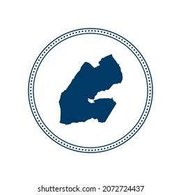 Abstrakter blauer Punktstempel, Vektorplan von Dschibuti