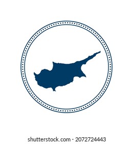 Abstract blue circle dot stamp vector map of Cyprus