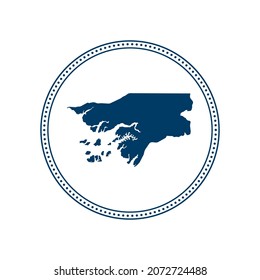 Resumen del mapa del vector del estampado del círculo azul de Guinea Bissau