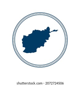 Abstract blue circle dot stamp vector map of Afghanistan