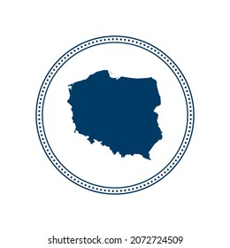 Resumen de círculo azul punto estampado vector mapa de Polonia