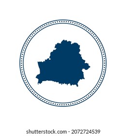 Abstract blue circle dot stamp vector map of Belarus
