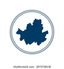 Abstract blue circle dot stamp vector map of Seoul
