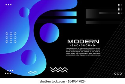 Abstract blue circle dynamic liquid background design.
