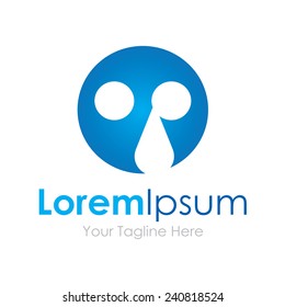 Abstract blue circle face crying element icons business logo