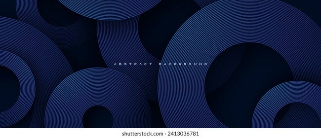 Abstract blue circle geometric background. Diagonal modern shape texture design vector.