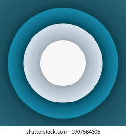 Abstract blue Circle geometric shape paper cut layer minimal background. Paper art style of cover design for business banner template and material design.Vector illustration.