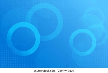 Abstract Blue Circle Gradient Background with Transparent Overlapping Rings