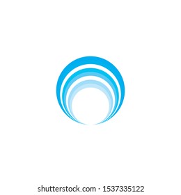 Abstract  Blue circle icon for logo design template or design element