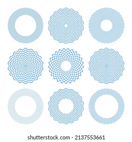 Resumen de iconos de círculo azul. Elementos para el diseño. Arte vectorial.