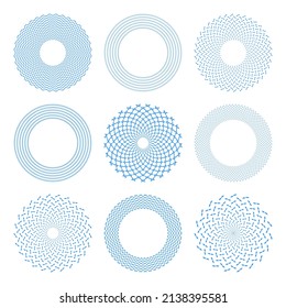 Abstract blue circle icons. Elements for design. Vector art.