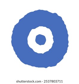 Círculo azul Abstractas con un anillo interior, Ilustración vectorial minimalista aislada en blanco, perfecto para iconos o Elementos decorativos.