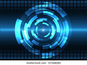 Abstract blue circle light energy design technology background vector illustration.