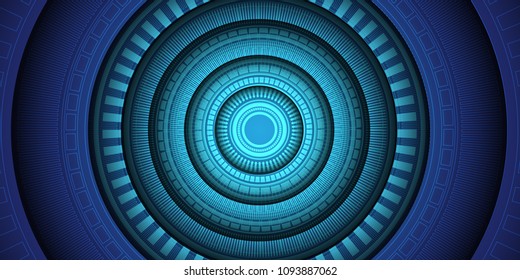 Abstract blue circle light power energy technology design modern futuristic background vector illustration.
