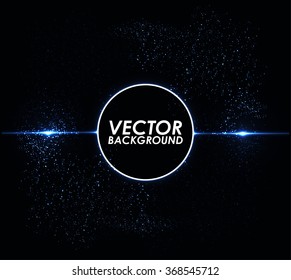 Abstract blue circle lights pattern technology background.