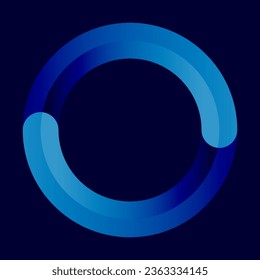 Abstract blue circle like spiral. Can be used as logo, icon or design element.