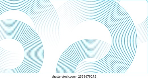 Abstract blue circle lines on white background. Geometric stripe line art design. Modern gradient lines pattern. vector illustration eps10