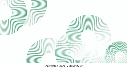 Abstract blue circle lines on white background. Geometric stripe line art design. Modern gradient lines pattern. Futuristic technology concept.