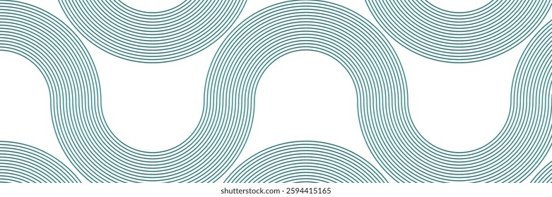 Abstract blue circle lines on white background. Geometric stripe line art design. Modern gradient lines pattern. Futuristic technology concept. Suit for website, banner, presentation, brochure, cover
