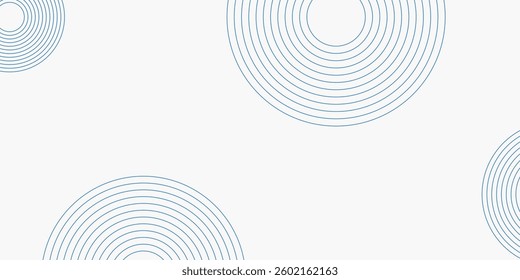 Abstract blue circle lines on white background. Geometric stripe line art design. Modern gradient lines pattern. Futuristic technology concept. Suit for website, banner, presentation, brochure, cover