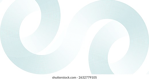 Linhas de círculo azul abstrato sobre fundo branco. Projeto de arte de linha de faixa geométrica. Padrão de linhas de gradiente moderno. Conceito de tecnologia futurista. Terno para website, banner, apresentação, brochura, capa