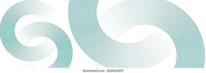 Abstract blue circle lines on white background. Geometric stripe line art design. Modern gradient lines pattern. Futuristic technology concept. Suit for website, banner, presentation, brochure, cover