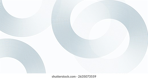 Abstractas líneas circulares azules sobre fondo blanco. Diseño geométrico del arte de la línea de la raya. Patrón moderno de líneas degradadas. Concepto de tecnología futurista. Traje para el Sitio web, Anuncio, presentación, folleto, cubierta