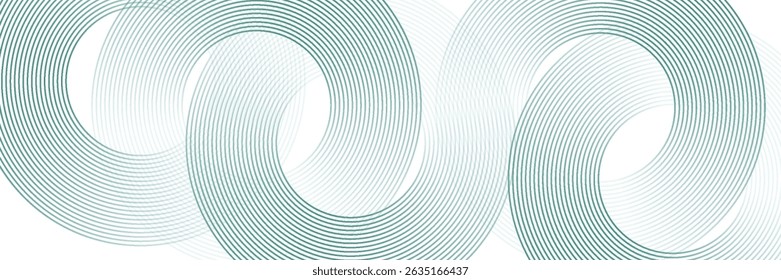 Linhas de círculo azul abstrato sobre fundo branco. Projeto de arte de linha de faixa geométrica. Padrão de linhas de gradiente moderno. Conceito de tecnologia futurista. Terno para website, banner, apresentação, brochura, capa